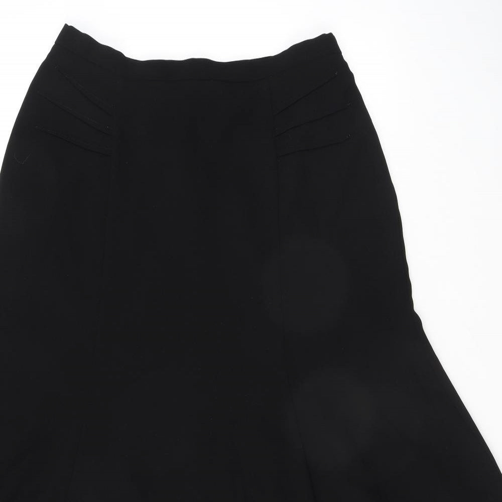 Eastex Womens Black Polyester Swing Skirt Size 14 Zip