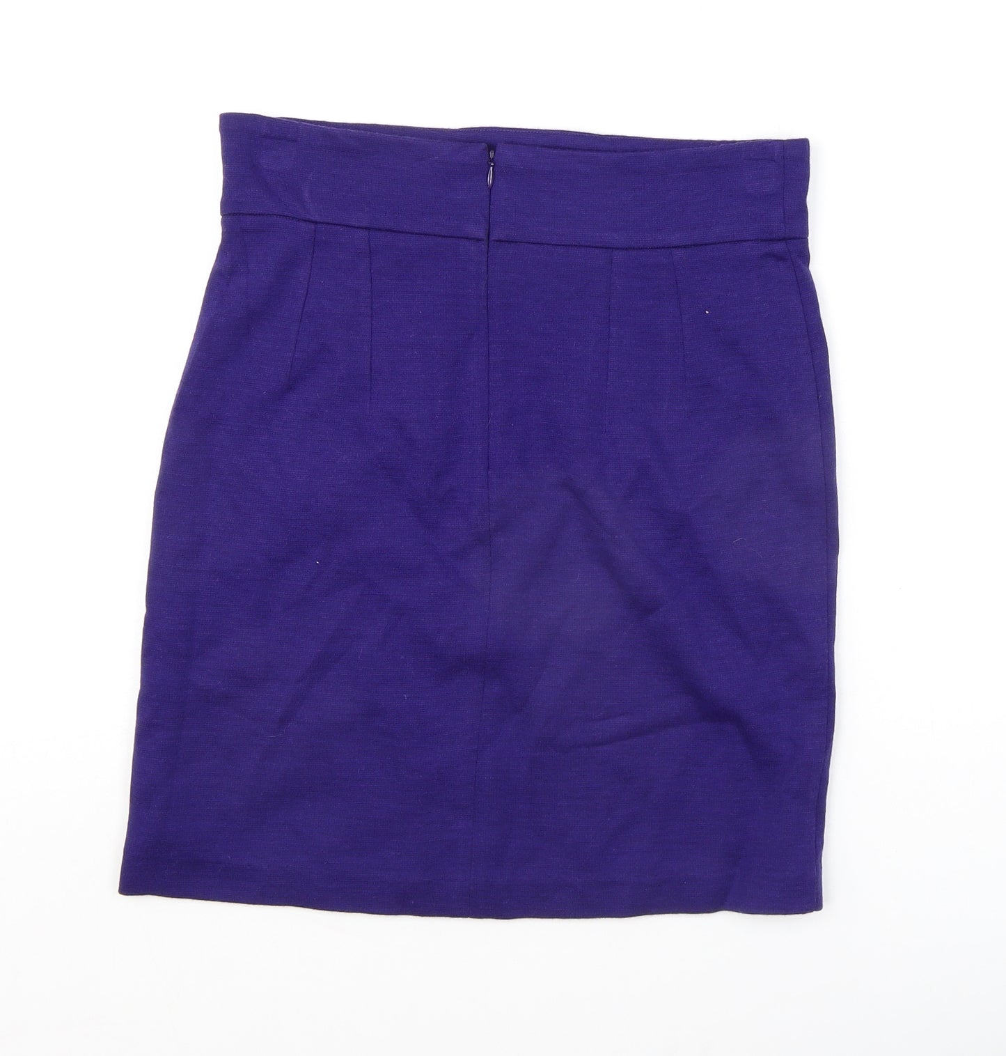 PAUL & JOE Womens Purple Acrylic A-Line Skirt Size 14 Zip