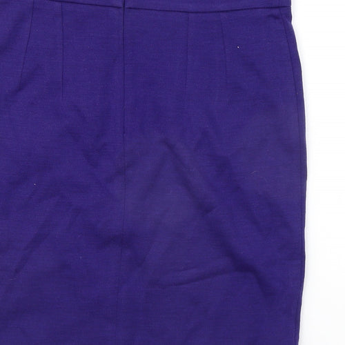 PAUL & JOE Womens Purple Acrylic A-Line Skirt Size 14 Zip