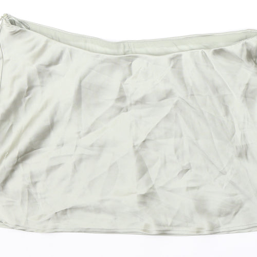 Zara Womens Grey Polyester Mini Skirt Size XS Zip
