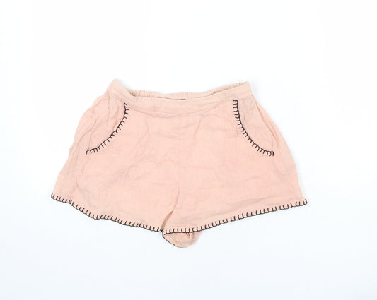 ASOS Womens Pink 100% Cotton Basic Shorts Size 6 L3 in Regular Pull On