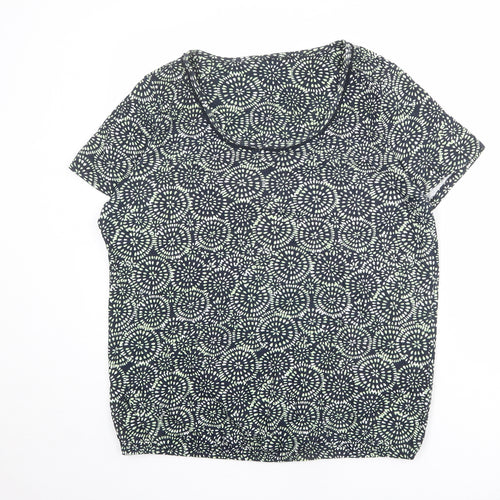 Debenhams Womens Multicoloured Geometric 100% Cotton Basic T-Shirt Size 18 Round Neck