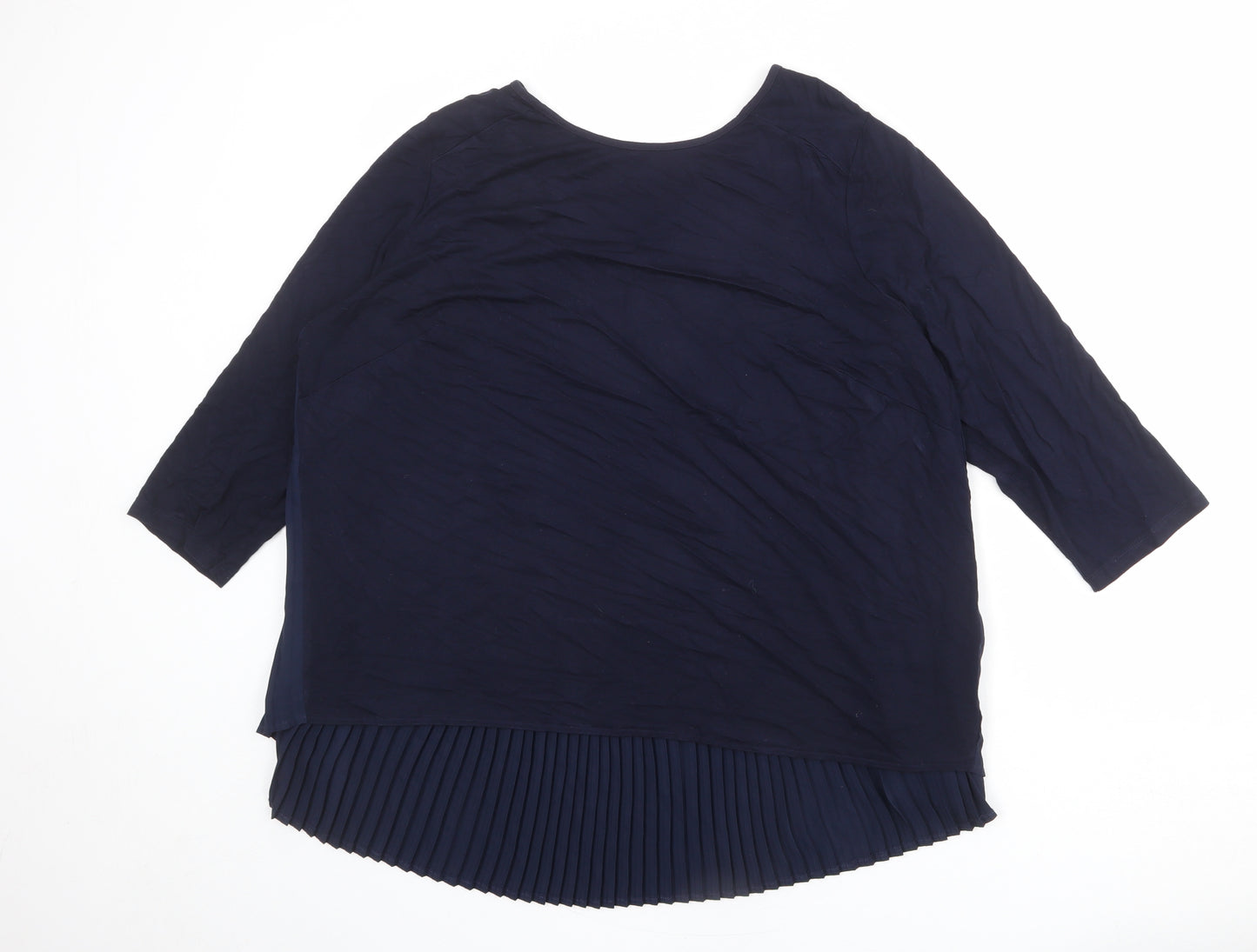 Per Una Womens Blue Viscose Basic T-Shirt Size 20 Round Neck