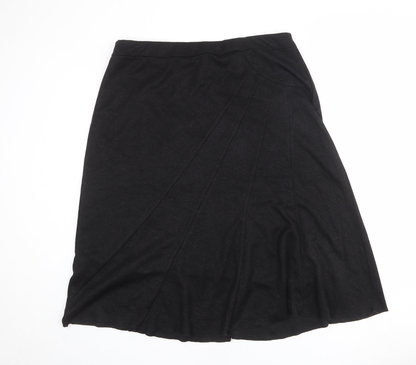 Just Elegance Womens Black Viscose Swing Skirt Size 18