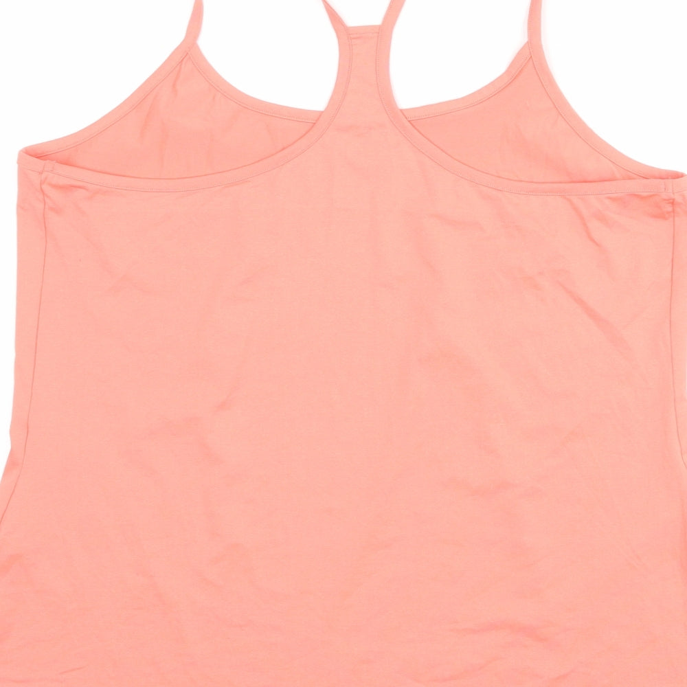 GOODMOVE Womens Pink Polyester Camisole Tank Size 18 Scoop Neck Pullover