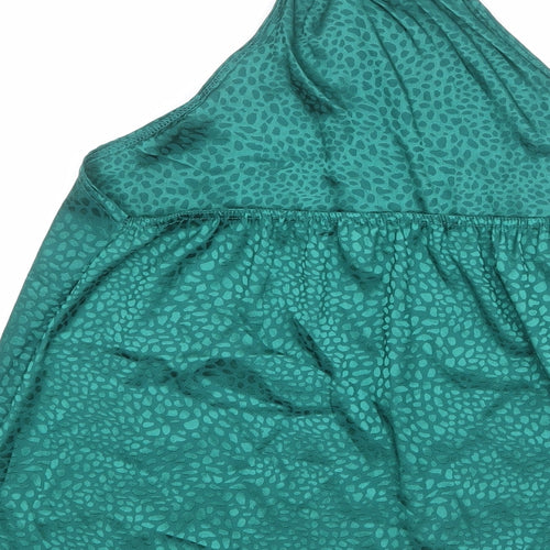 Boohoo Womens Green Geometric Polyester Basic Tank Size 10 Halter