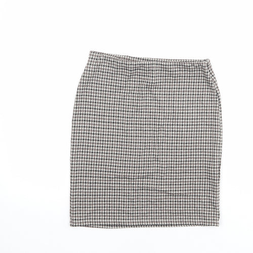 New Look Womens Multicoloured Geometric Polyester Straight & Pencil Skirt Size 8 - Houndstooth pattern