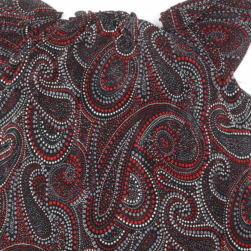 Evans Womens Multicoloured Geometric Polyester Basic Blouse Size 22 Scoop Neck