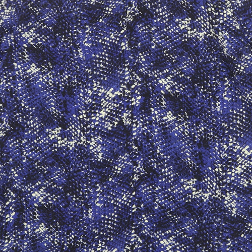 Marks and Spencer Womens Multicoloured Animal Print Polyester Basic Blouse Size 12 Round Neck - Snakeskin Pattern