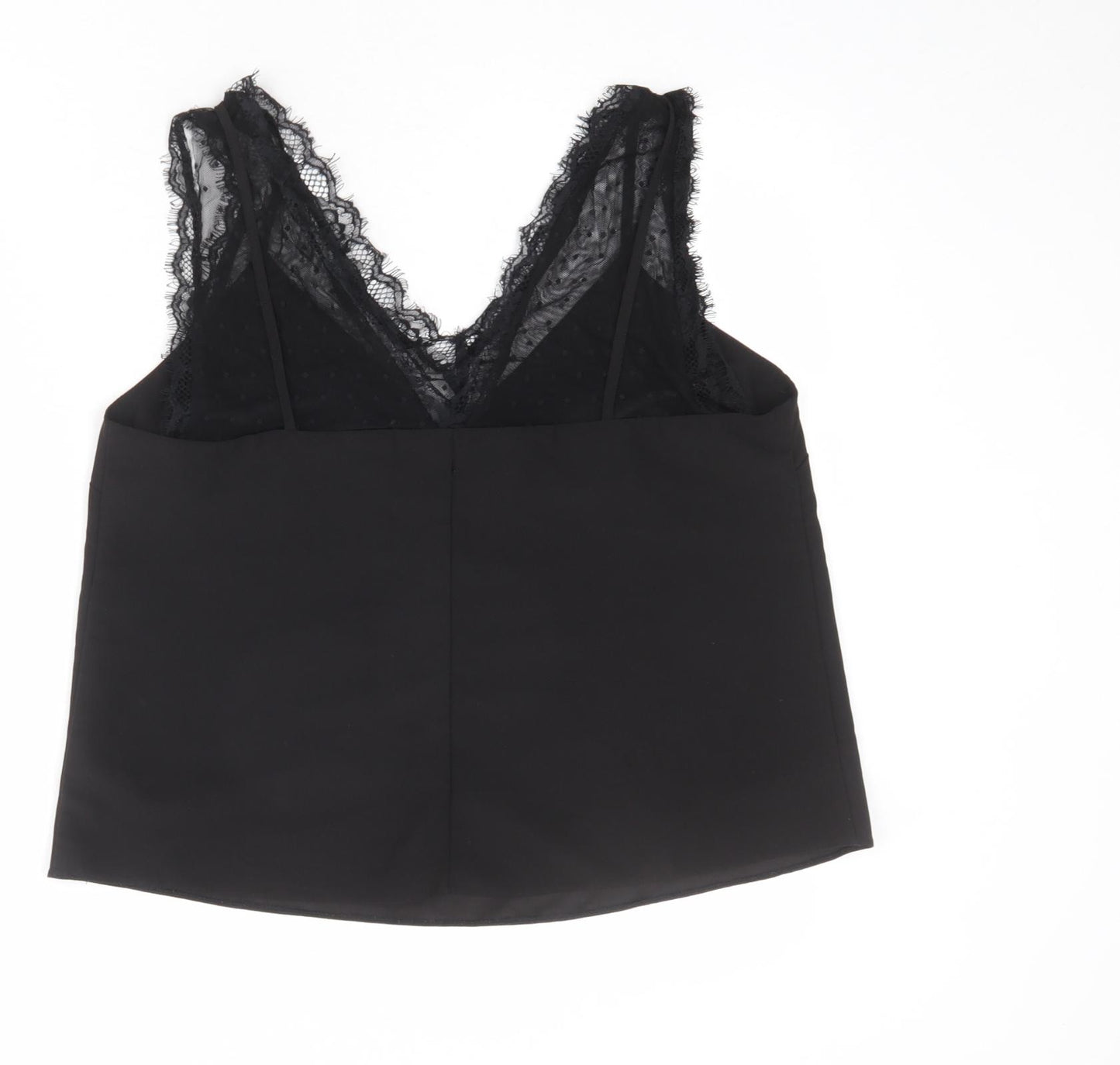 ASOS Womens Black Polyester Basic Tank Size 14 V-Neck