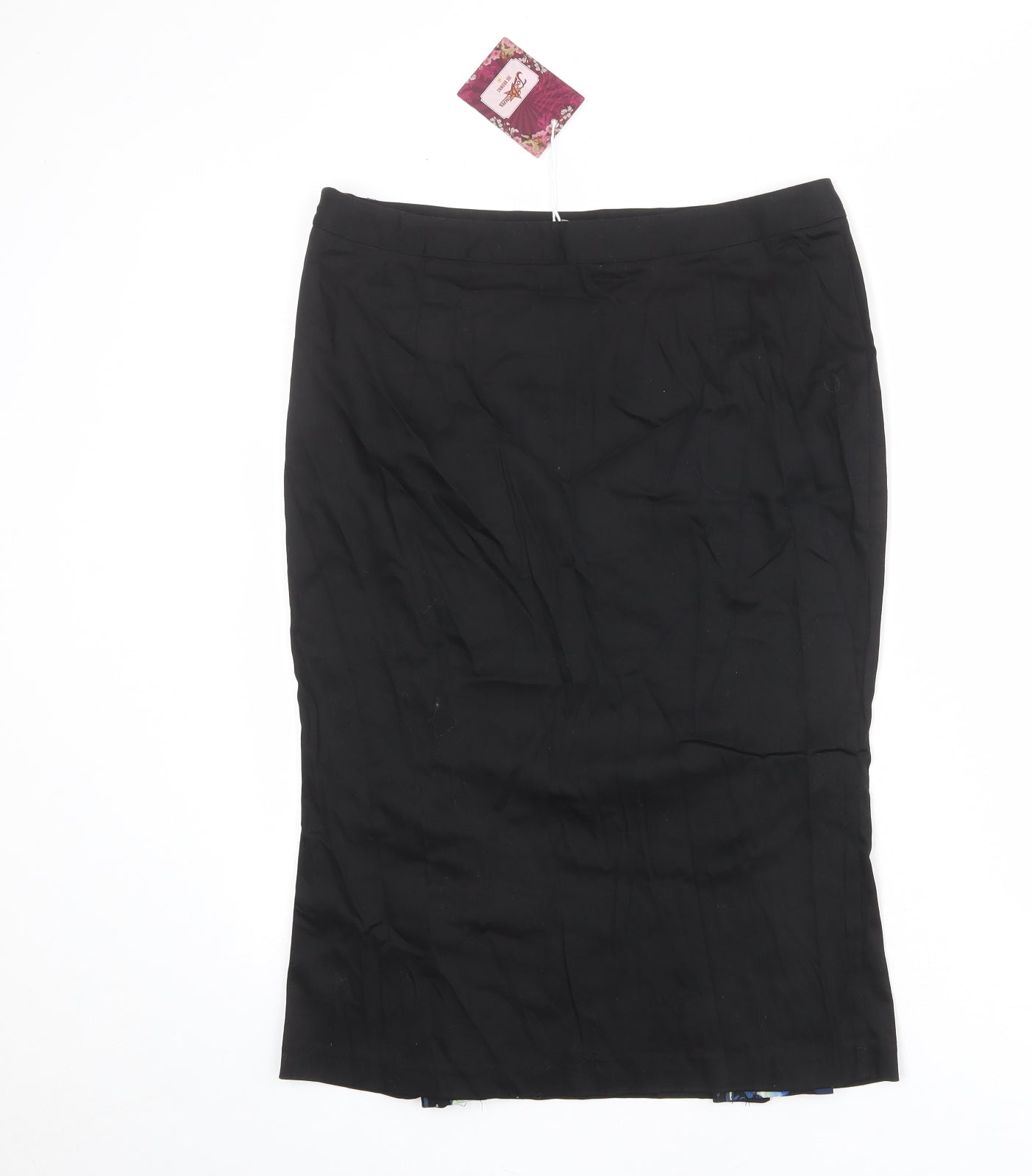 Joe Browns Womens Black Cotton Straight & Pencil Skirt Size 12 Zip