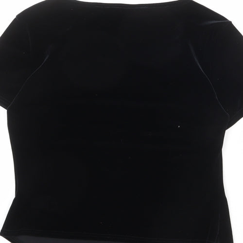 Sophia De Sol Womens Black Polyester Basic T-Shirt Size 12 Round Neck