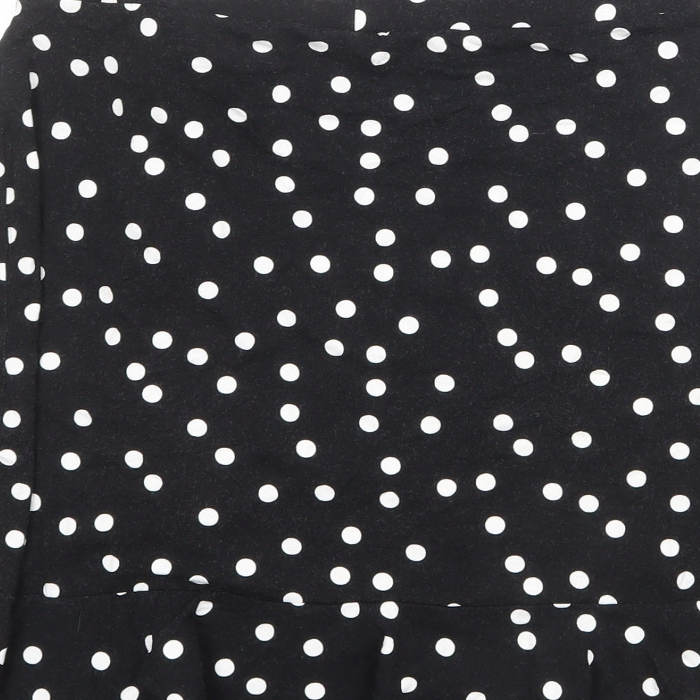 ASOS Womens Black Polka Dot Polyester Trumpet Skirt Size 14