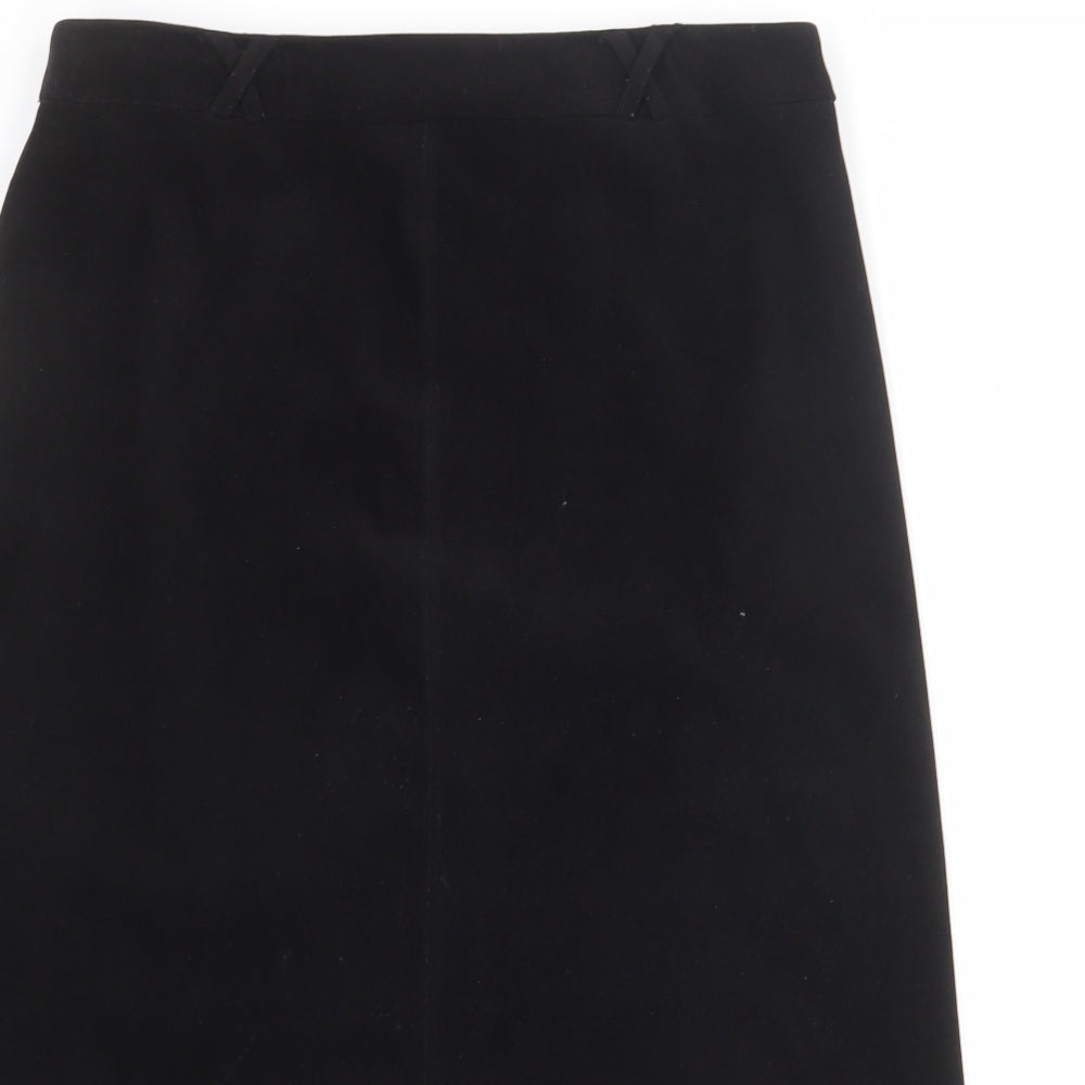 Berkertex Womens Black Polyester A-Line Skirt Size 14 Zip