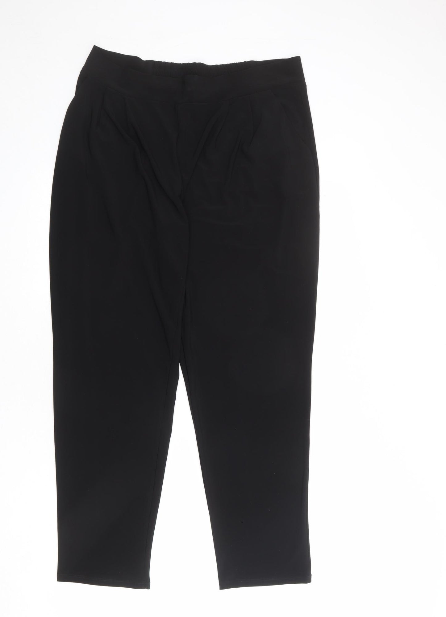 Wallis Womens Black Polyester Trousers Size 16 L28 in Regular