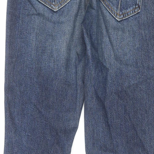 Zara Womens Blue Cotton Straight Jeans Size 10 L28 in Regular Zip