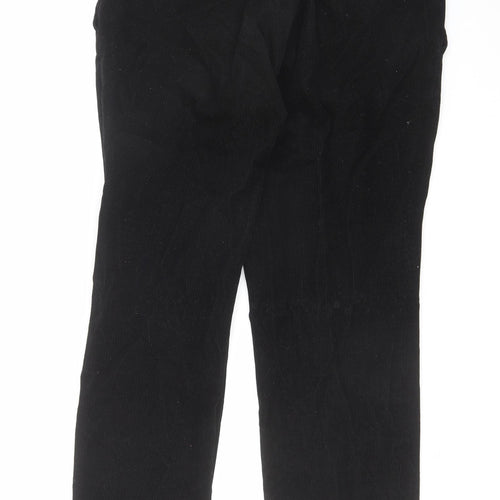 Marks and Spencer Mens Black Cotton Trousers Size 36 in L29 in Regular Zip