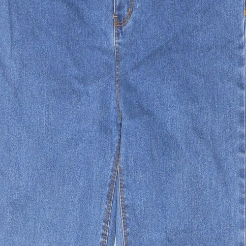 Avon Womens Blue Cotton Bootcut Jeans Size 16 L31 in Regular Zip