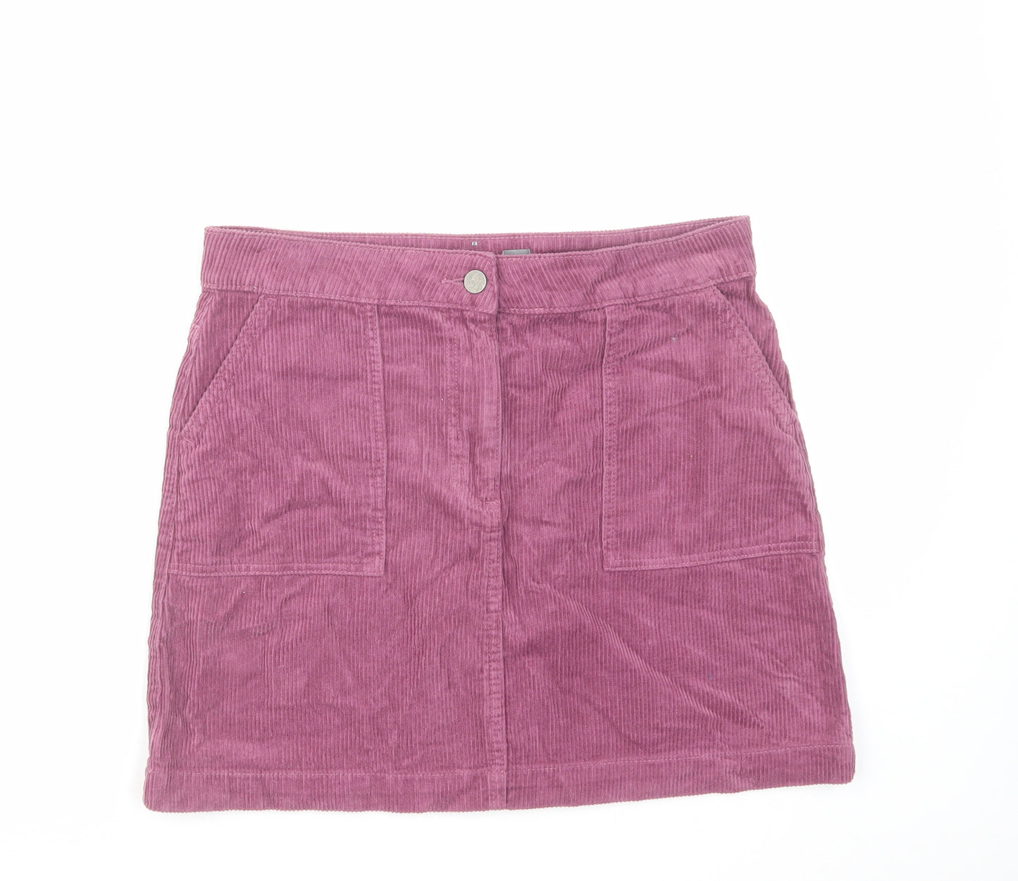 Nutmeg Womens Purple Cotton Mini Skirt Size 10 Zip