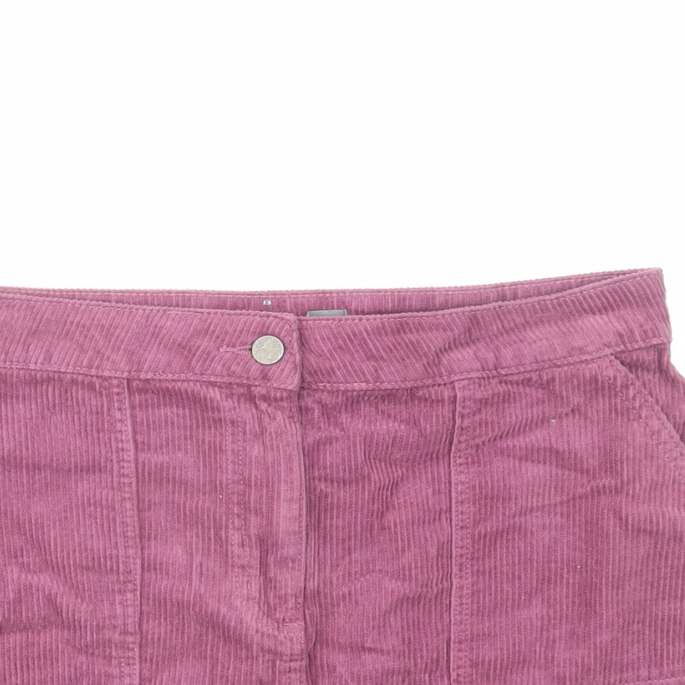 Nutmeg Womens Purple Cotton Mini Skirt Size 10 Zip