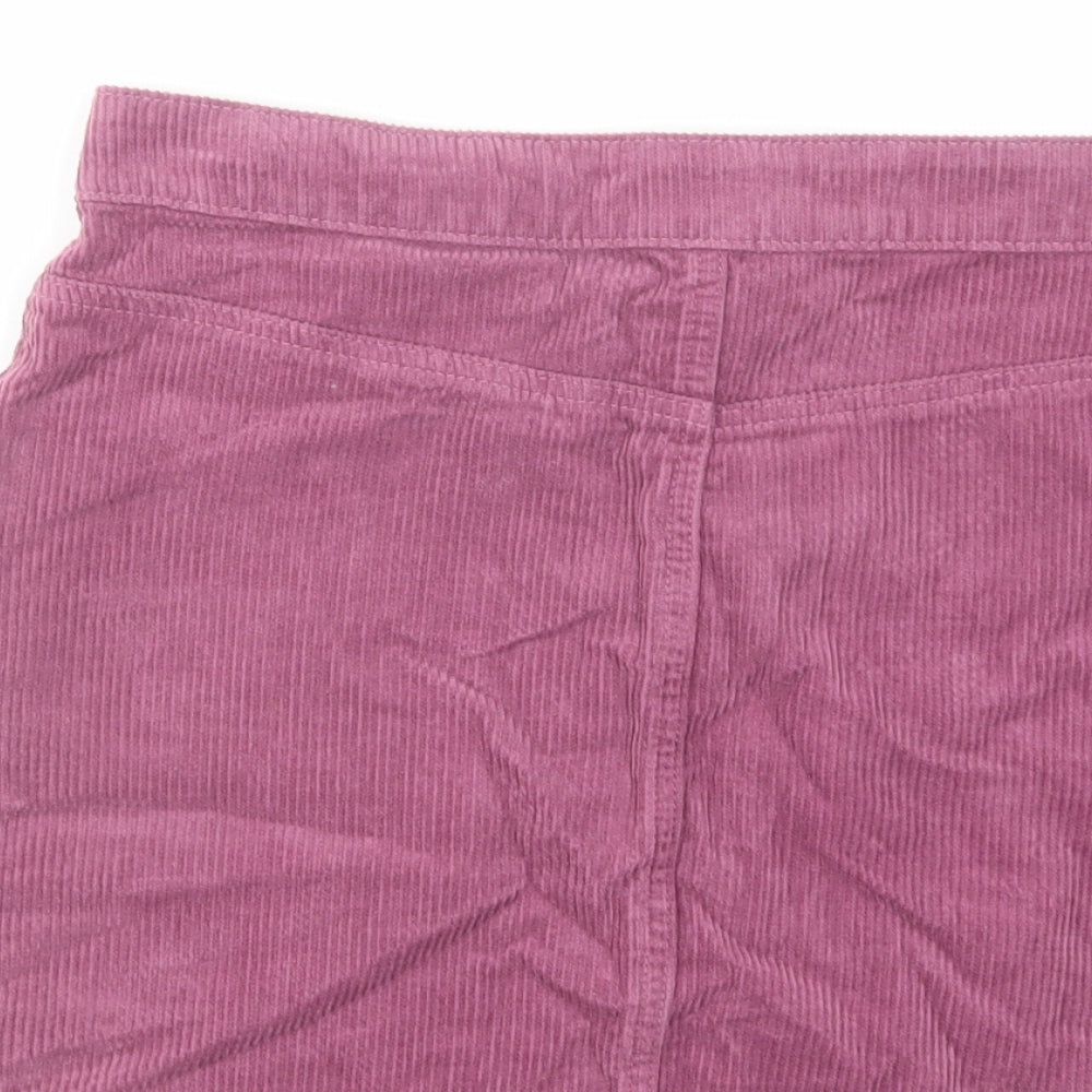 Nutmeg Womens Purple Cotton Mini Skirt Size 10 Zip