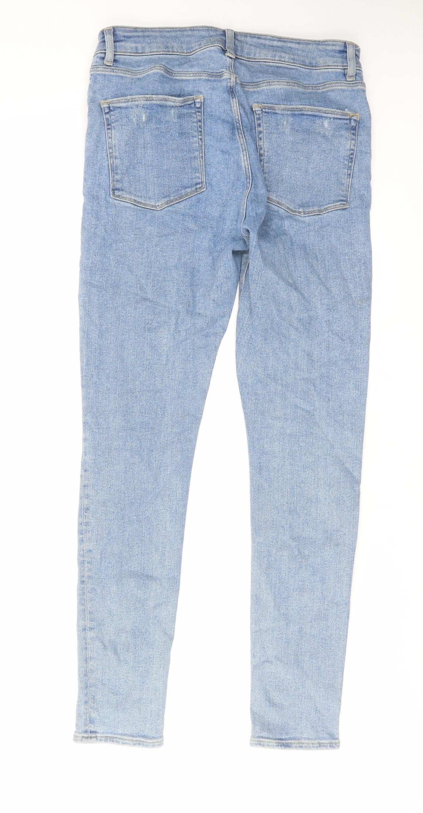 ASOS Womens Blue Cotton Skinny Jeans Size 32 in L32 in Regular Zip