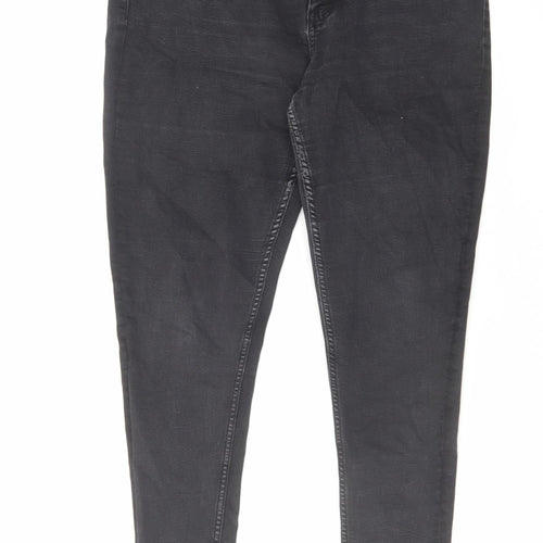 Marks and Spencer Womens Black Cotton Skinny Jeans Size 16 L27 in Regular Zip