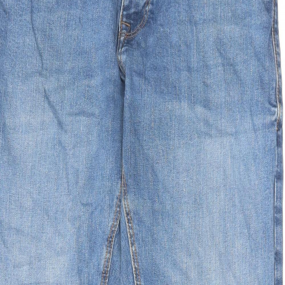 Easy Mens Blue Cotton Straight Jeans Size 32 in L30 in Regular Zip