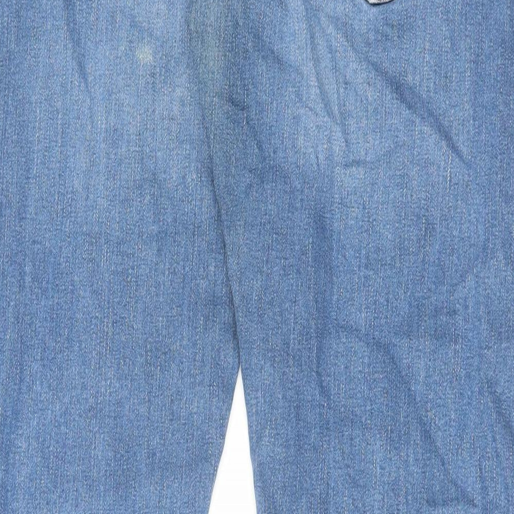 Easy Mens Blue Cotton Straight Jeans Size 32 in L30 in Regular Zip