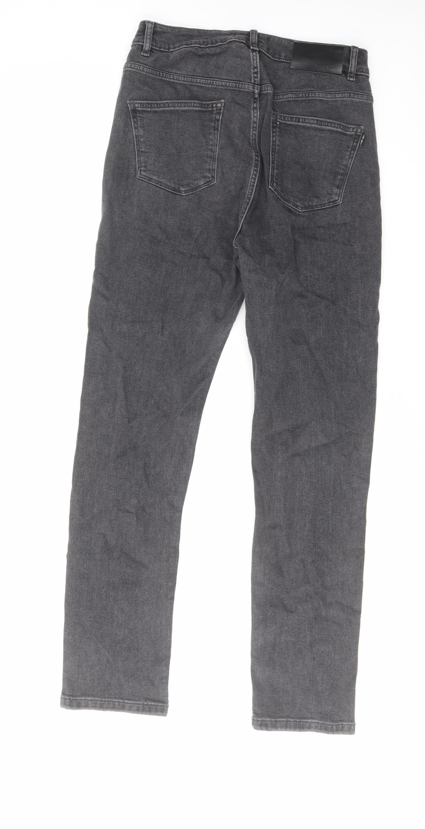 Primark Womens Grey Cotton Skinny Jeans Size 12 L30 in Regular Zip