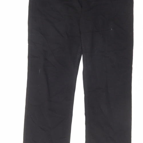 Per Una Womens Black Cotton Straight Jeans Size 14 L30 in Regular Zip