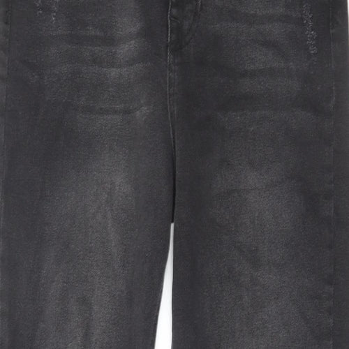 George Womens Black Cotton Straight Jeans Size 12 L27 in Regular Zip