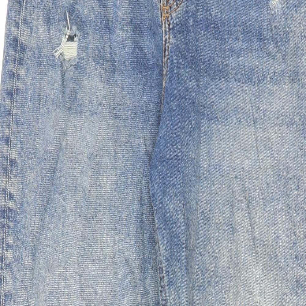 H&M Womens Blue Cotton Skinny Jeans Size 10 L29 in Regular Zip