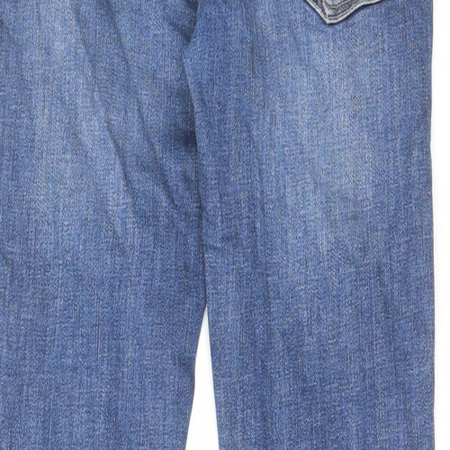 Stradivarius Womens Blue Cotton Skinny Jeans Size 10 L27 in Regular Zip