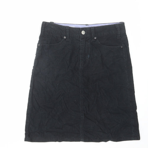 Gap Womens Black Cotton A-Line Skirt Size 6 Zip