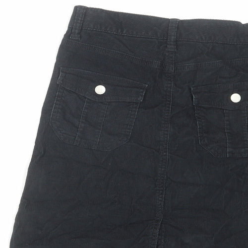 Gap Womens Black Cotton A-Line Skirt Size 6 Zip