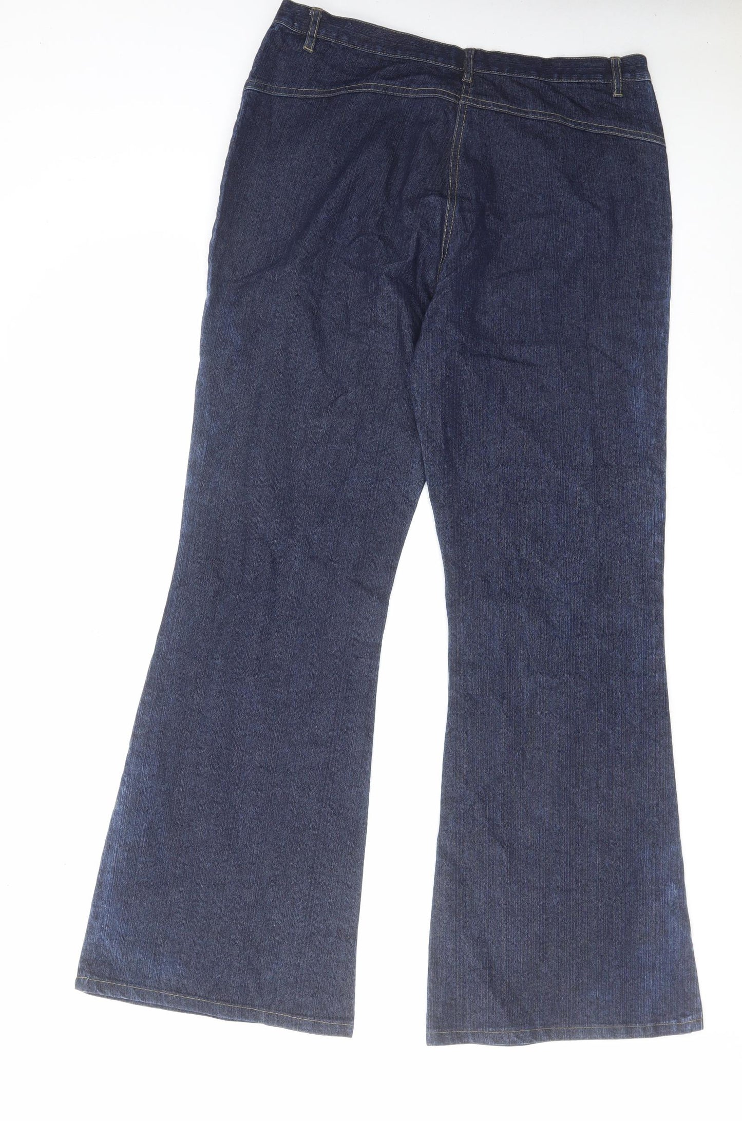 South Womens Blue Cotton Flared Jeans Size 16 L30 in Regular Zip