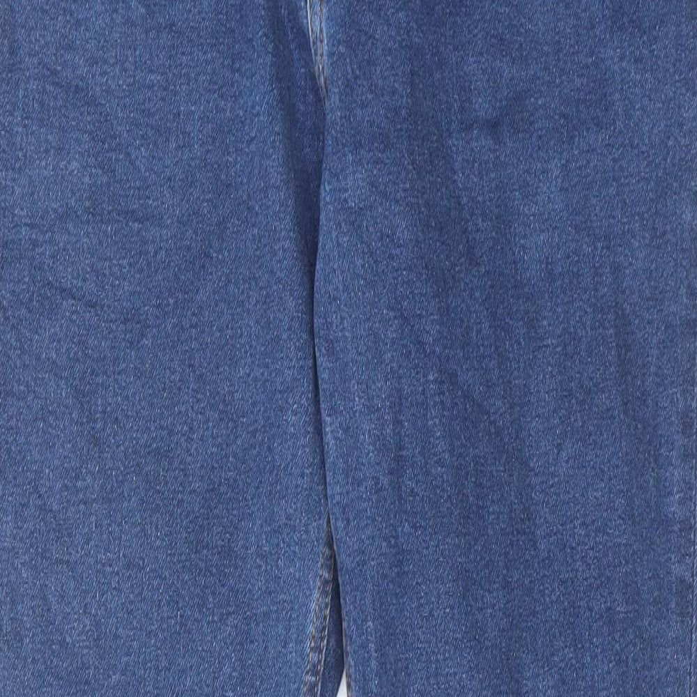 H&M Mens Blue Cotton Straight Jeans Size 32 in L32 in Slim Zip