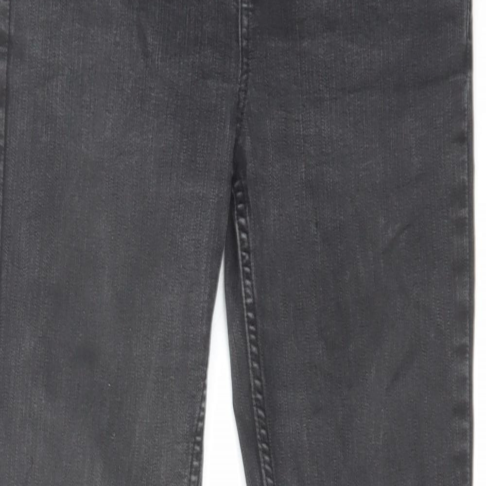 Fat Face Womens Grey Cotton Bootcut Jeans Size 10 L29 in Regular Zip
