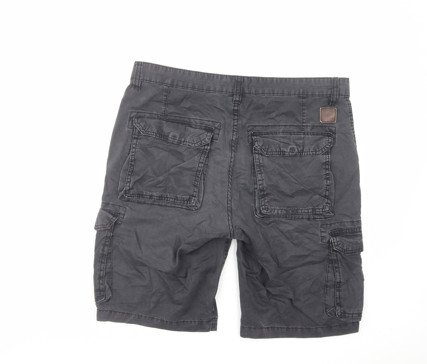 Shine Original Mens Grey Paisley Cotton Cargo Shorts Size M L11 in Regular Zip