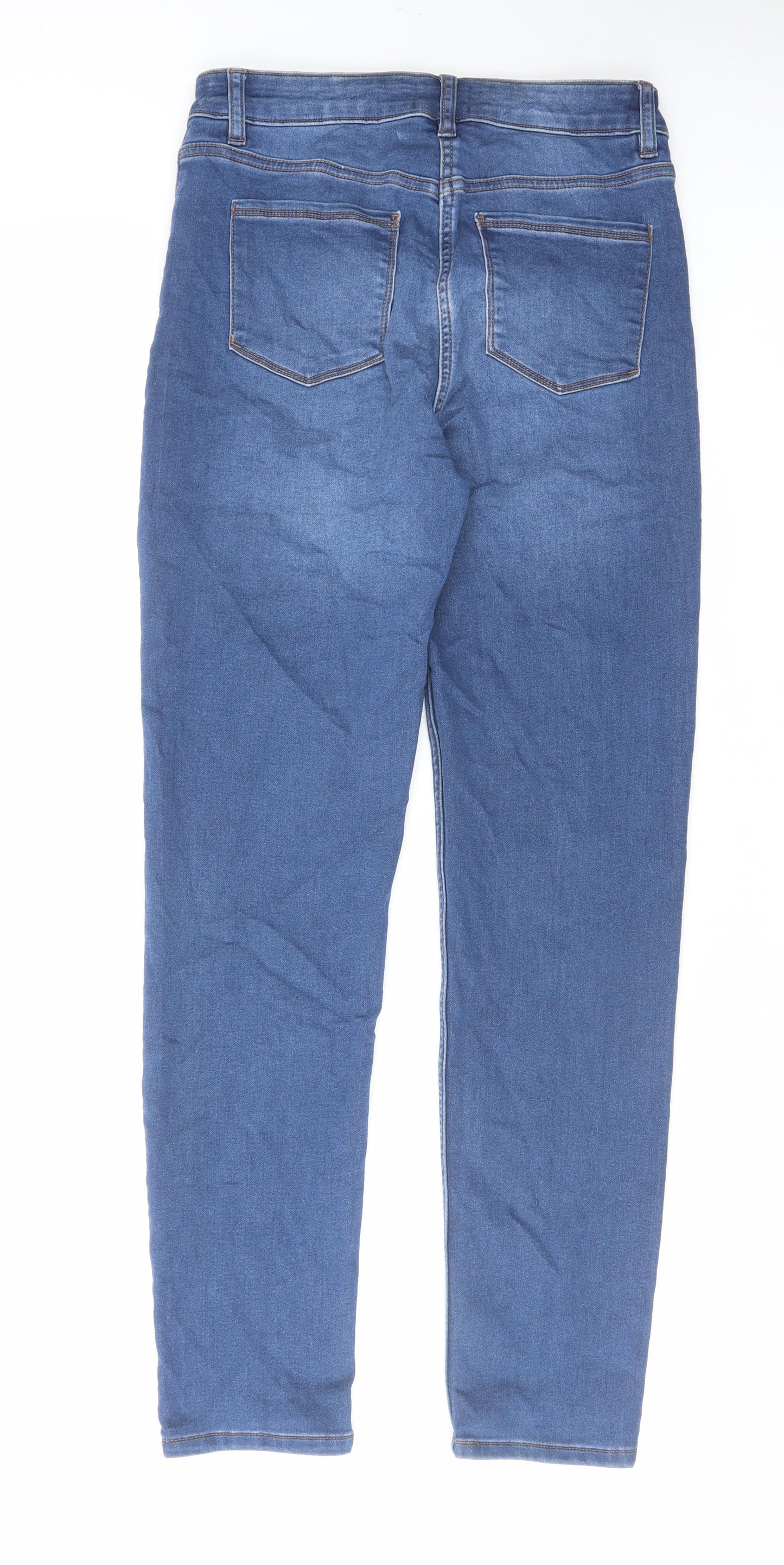 Falmer Womens Blue Cotton Skinny Jeans Size 10 L30 in Regular Zip