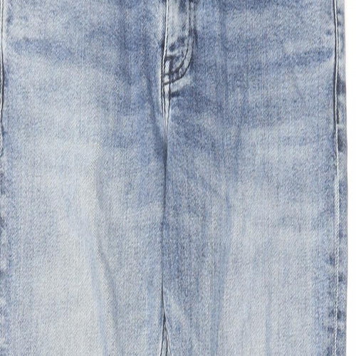 Topshop Womens Blue Cotton Straight Jeans Size 26 in L32 in Regular Zip