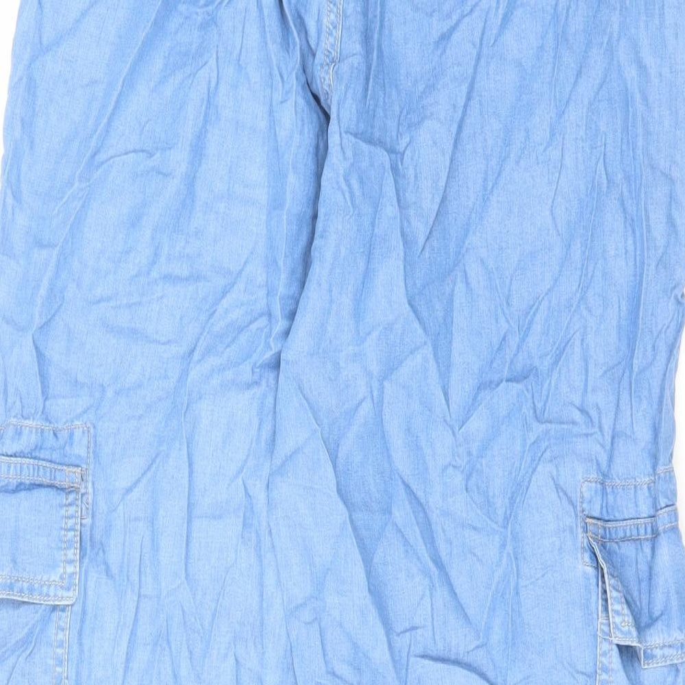 Stradivarius Womens Blue Cotton Tapered Jeans Size XL L26 in Regular Zip - Cargo