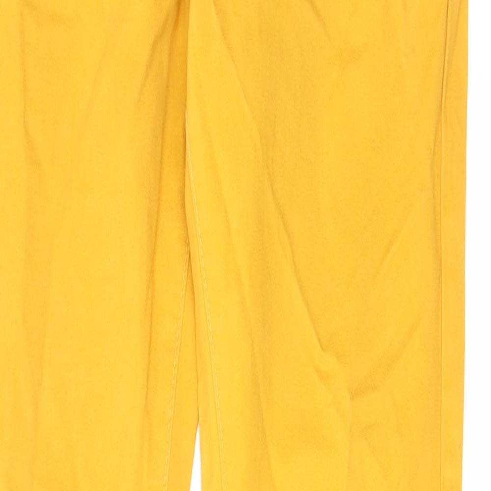 Denim & Co. Womens Yellow Cotton Skinny Jeans Size 10 L31 in Regular Zip