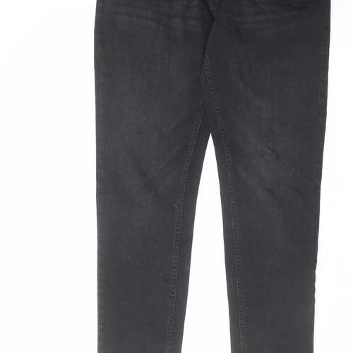 NEXT Mens Black Cotton Skinny Jeans Size 34 in L33 in Regular Zip