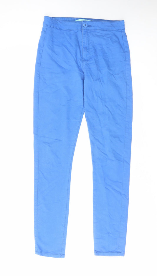 Denim & Co. Womens Blue Cotton Skinny Jeans Size 10 L28 in Regular Zip