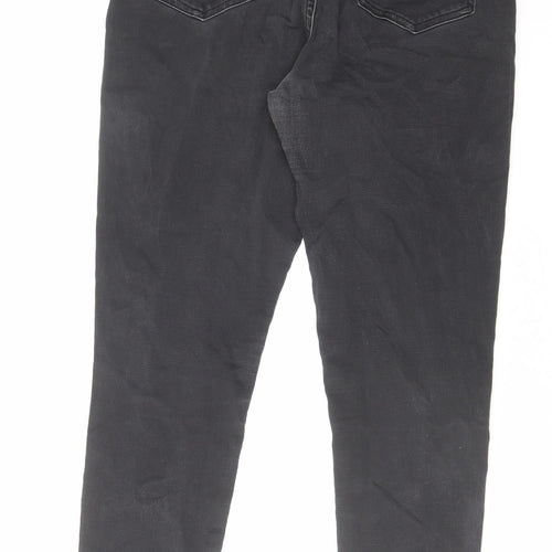 Marks and Spencer Womens Black Cotton Skinny Jeans Size 14 L29 in Regular Zip