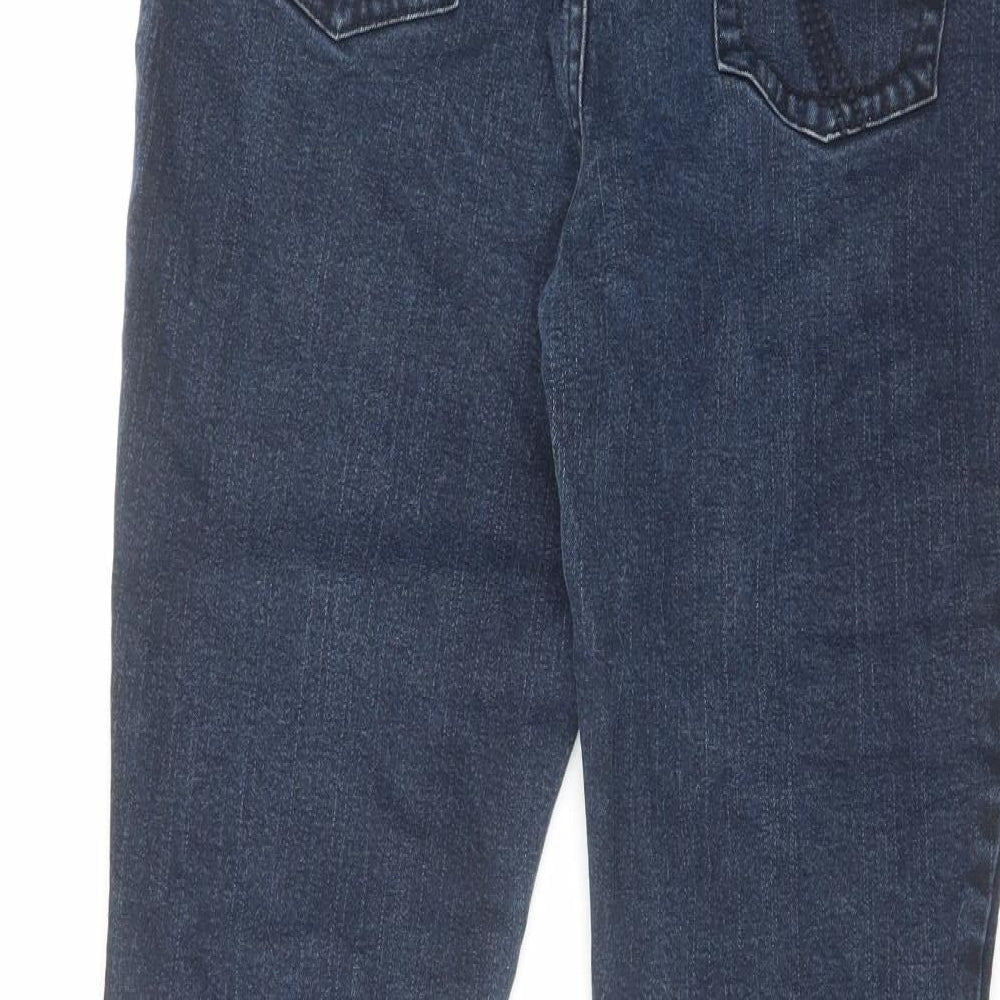 Per Una Womens Blue Cotton Skinny Jeans Size 14 L28 in Regular Zip