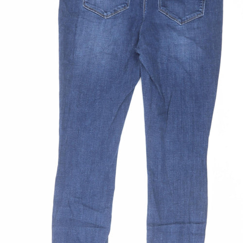 NEXT Womens Blue Cotton Skinny Jeans Size 16 L31 in Regular Zip