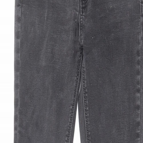 Zara Womens Grey Cotton Skinny Jeans Size 10 L26 in Regular Zip